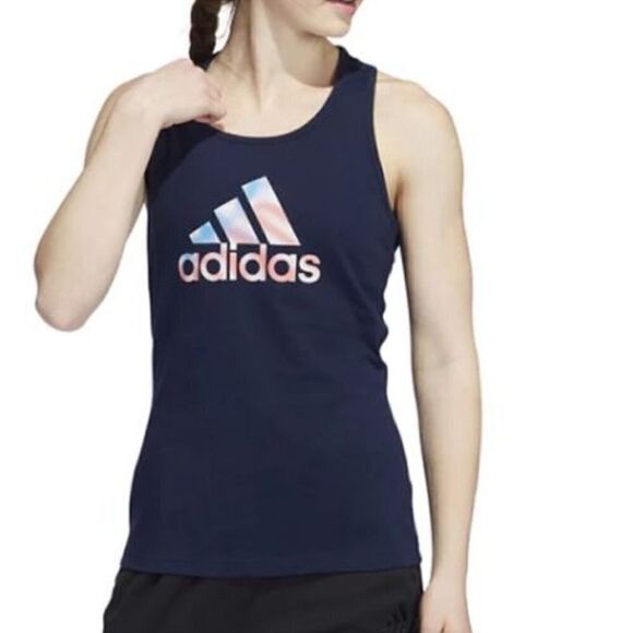 Adidas Womens Americana Graphic Tank Top Navy sleeveless shirt - Picture 1 of 10
